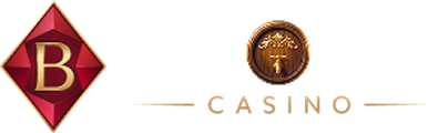 Logo Brionis: bordowo-złoty romb z literą B i napisem CASINO